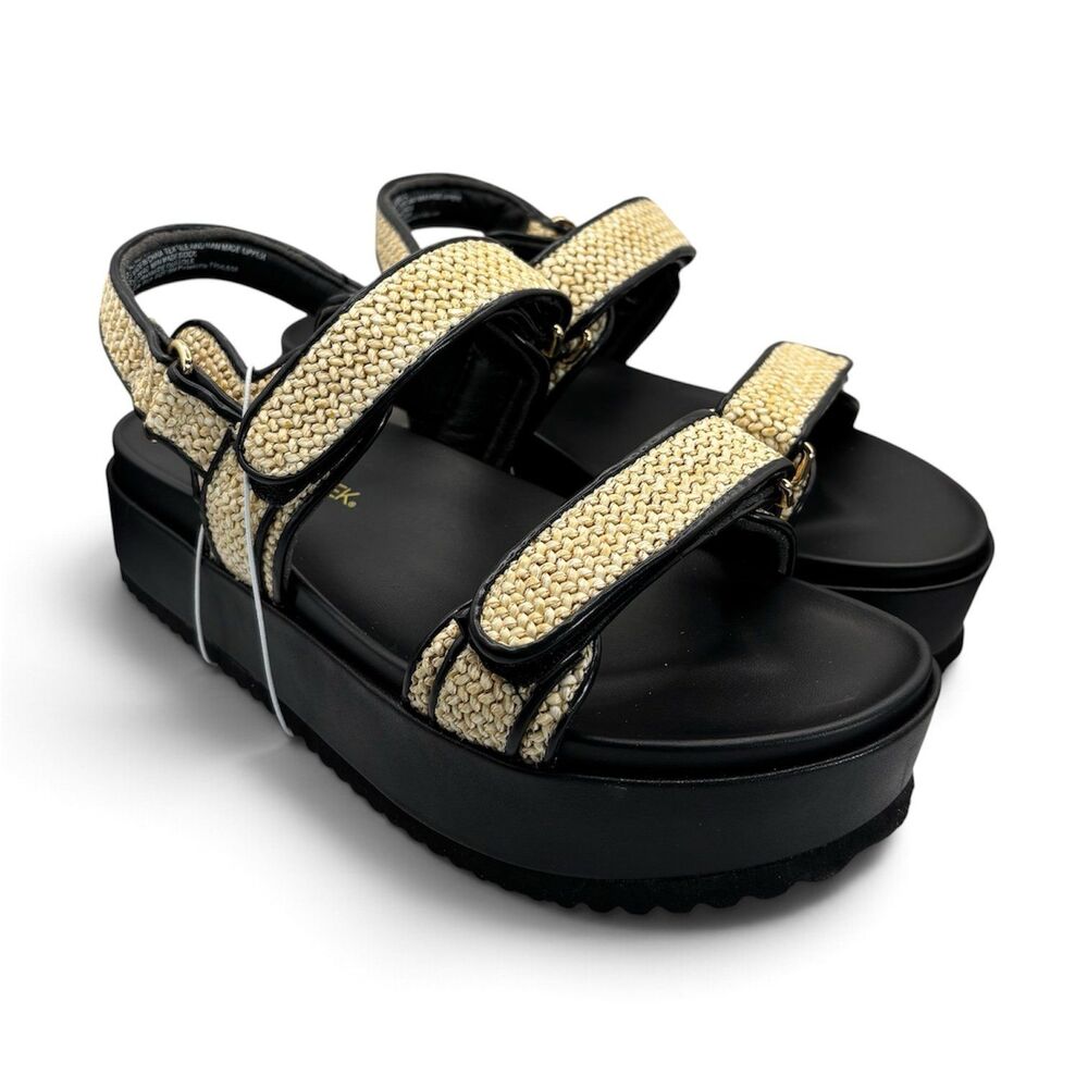 Falls Creek Isla Tan Woven Platform Sandals Women’s Size 9M